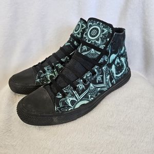 Raad Skull Mandala High Top Sneakers Skater Urban Sz 11 M